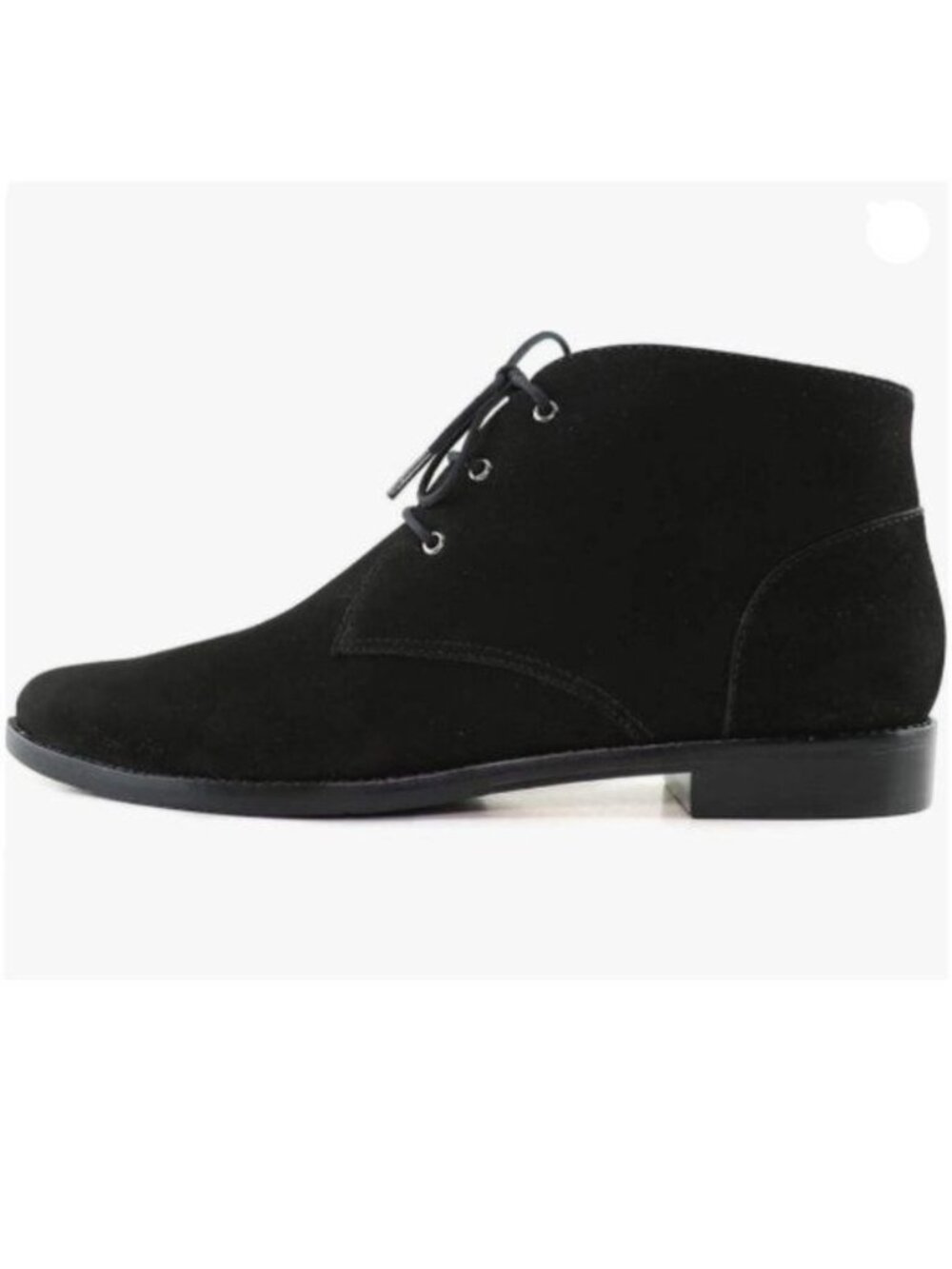 YDN Women Trendy Low Heel Pointed Toe Lace Up Chukka Ankle Boots Flats Black